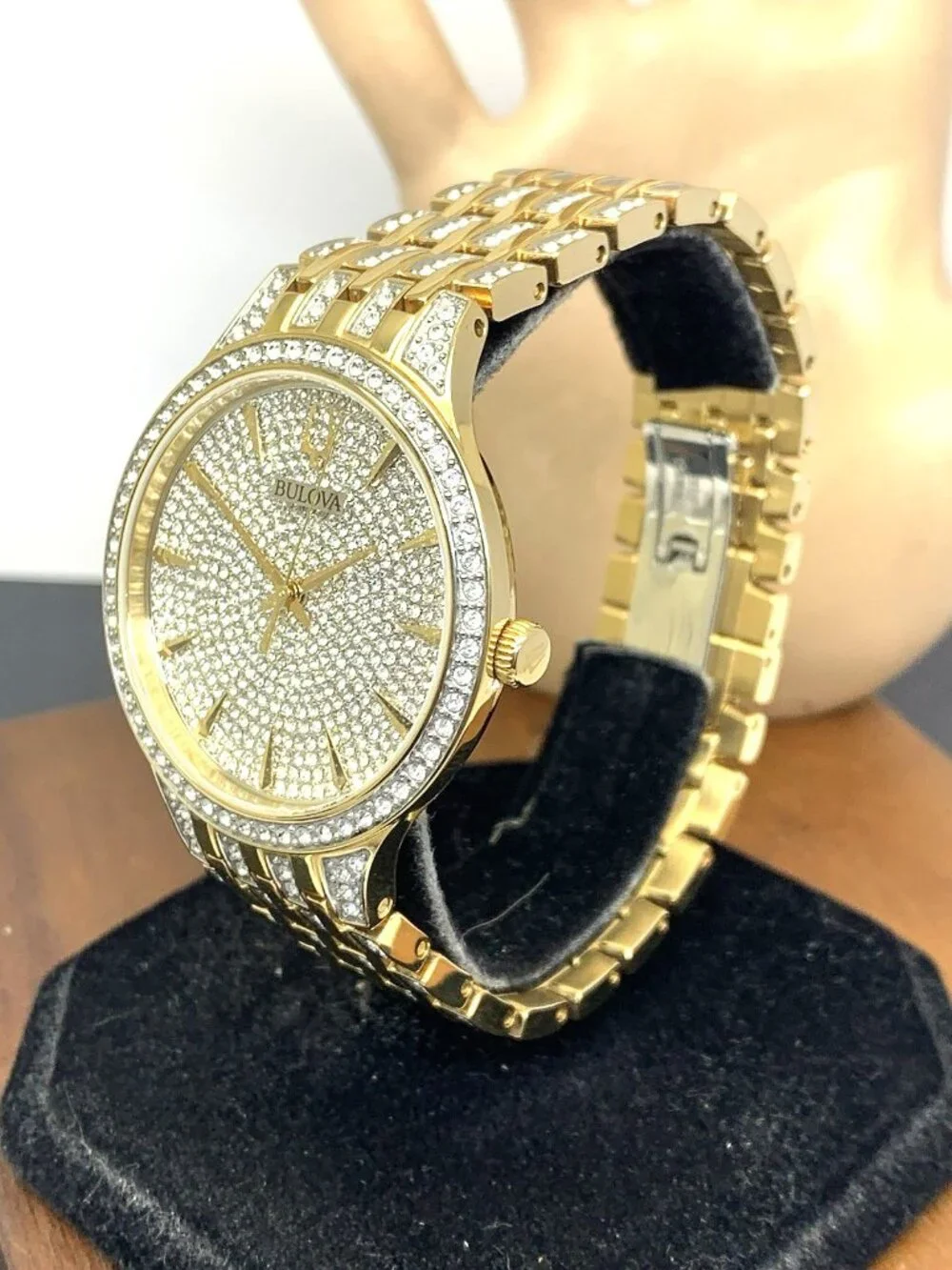 Bulova Men's Watch 98A229 Phantom Crystals Accented Gold Stainless Steel 40mm